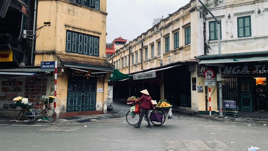 Hanoi street scene in Vietnam